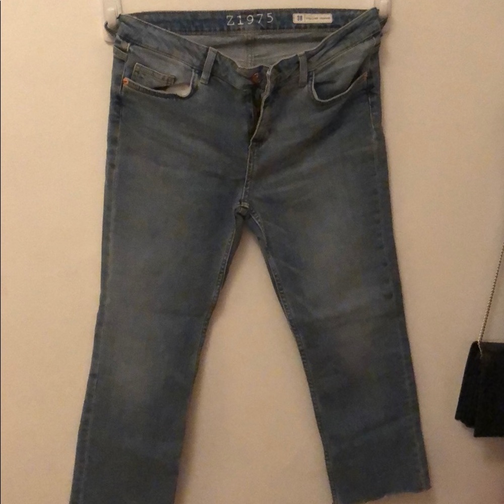 Zara straight cropped jeans